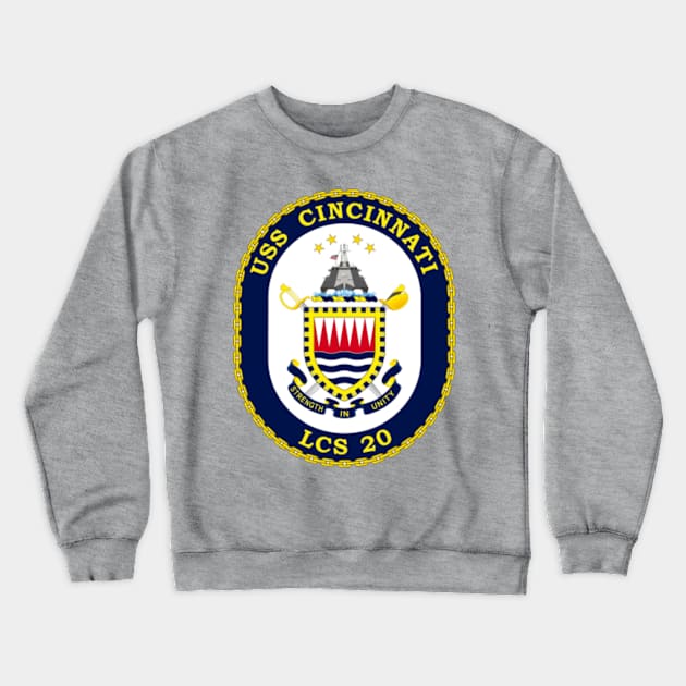 USS Cincinnati LCS 20 Crewneck Sweatshirt by Spacestuffplus